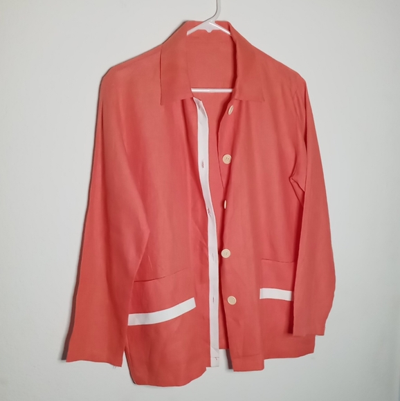 Linen Salmon Smock Style Jacket - Picture 4 of 6